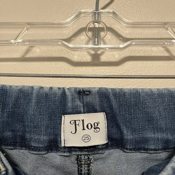Bevy Flog Wide Leg Flare Elastic Waist Jeans Size 25 - Picture 2 of 9